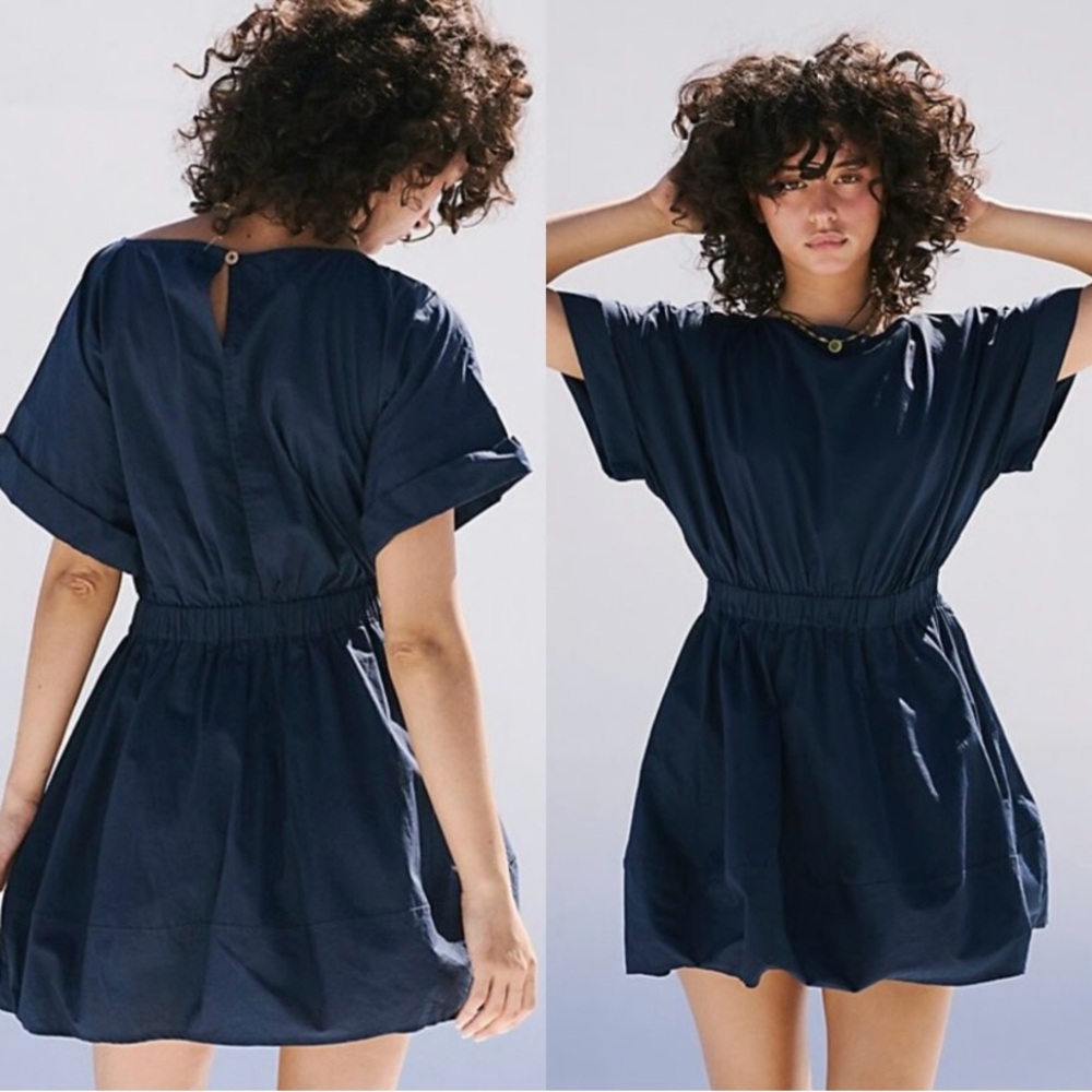 Free People Full-Time Fun Navy Mini Dress